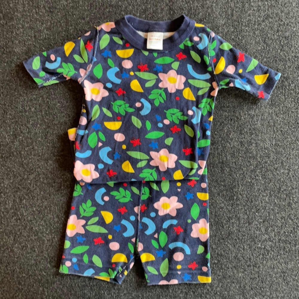 Hanna Andersson girls short john pajamas 6 7